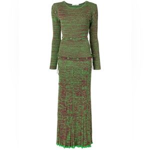 Christopher Esber Deconstructed Knit Dress (Green & Purple)